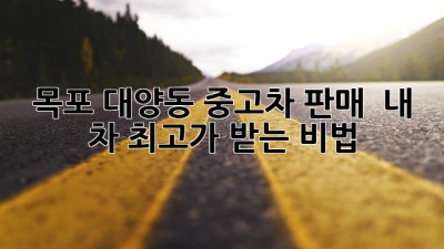 목포 대양동 중고차 판매, 🚗 내 차 최고가 받는 비법!